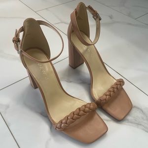 Nine West Braided Nude Block Heels